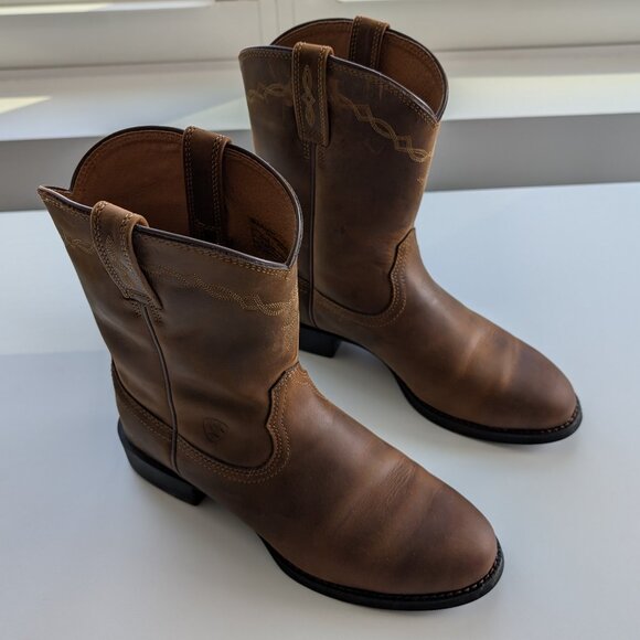 Ariat Men’s Heritage Roper Round Toe Western Boot - 9 Wide (EE) - Brown - Picture 1 of 8